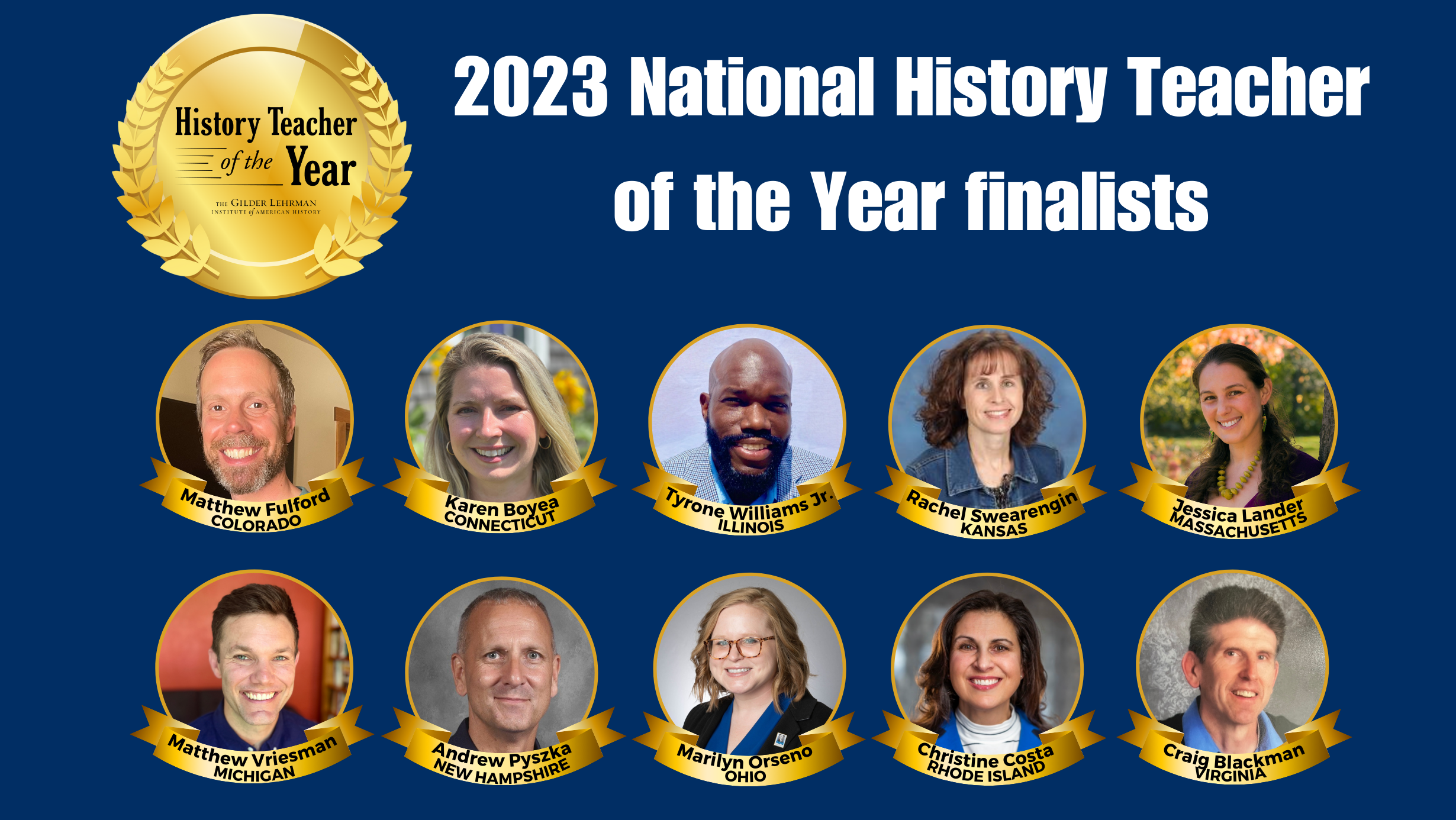 Announcing the 2023 National History Teacher of the Year Finalists